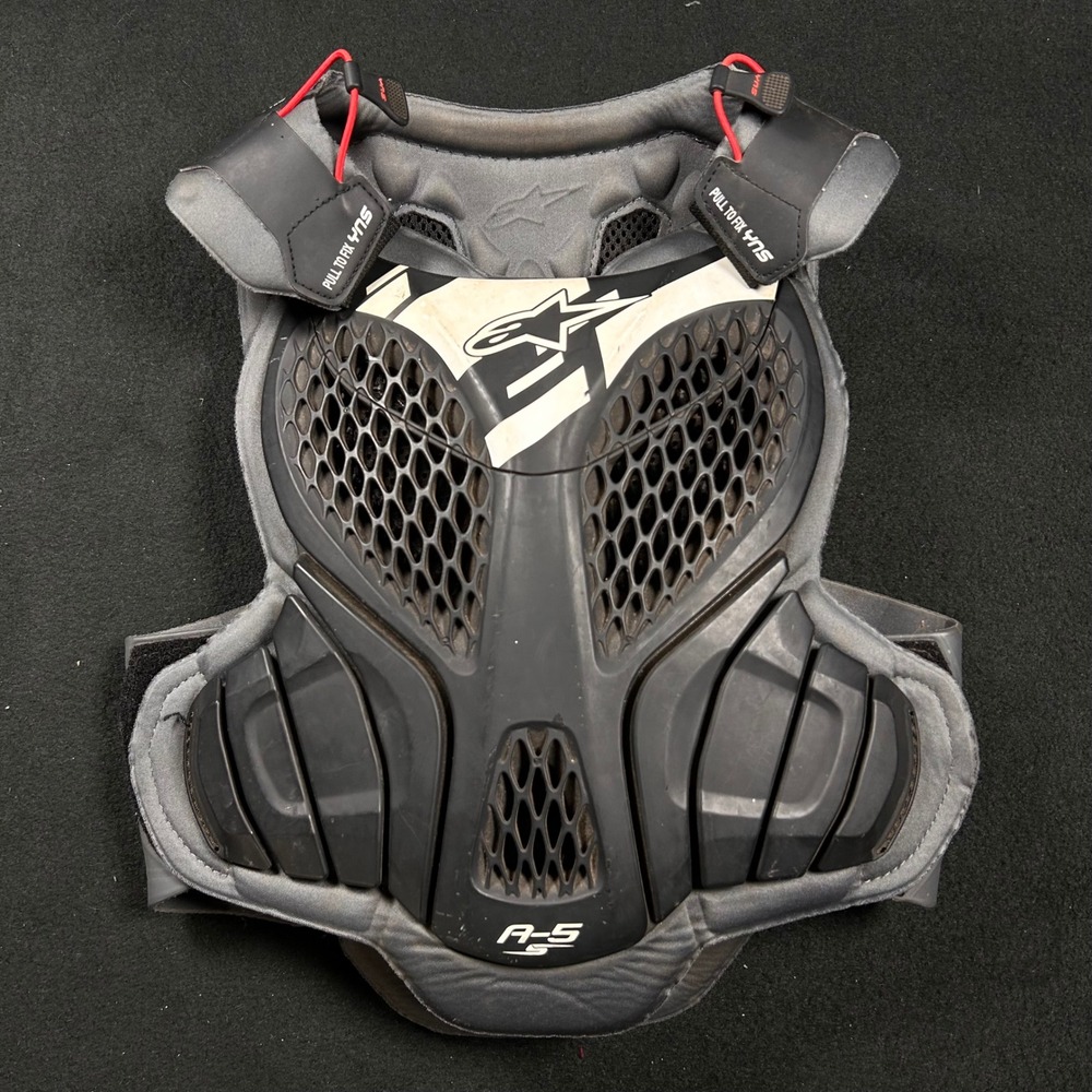 Alpinestars A-5s Youth Body Armour Kids Size S/M Black Grey Motocross Guard